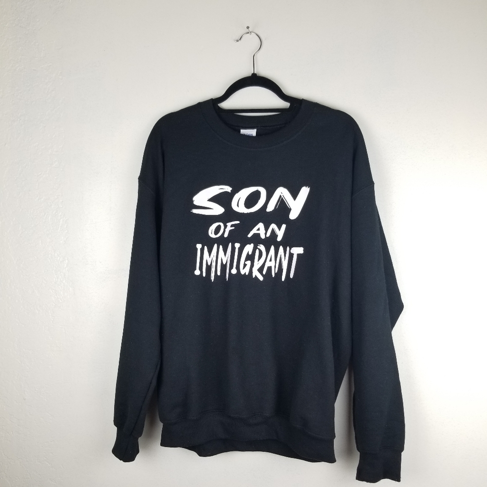 Son of an Immigrant Black Crewneck Sweater Large